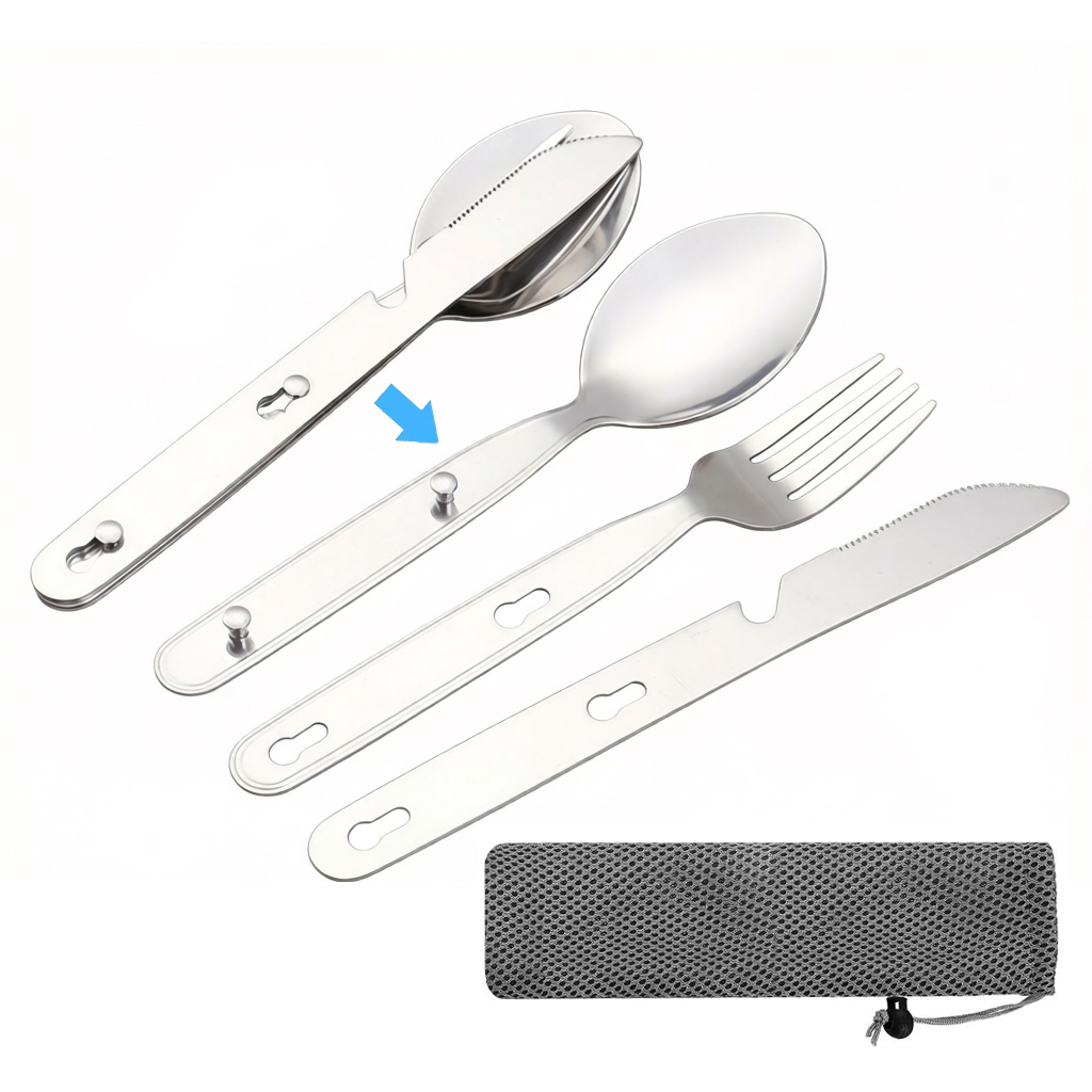 Edc Everyday Carry Knives - 3 Buah/Set Sendok Garpu Lipat Pisau